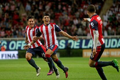 Pulido celebra un gol durante un partido de liga