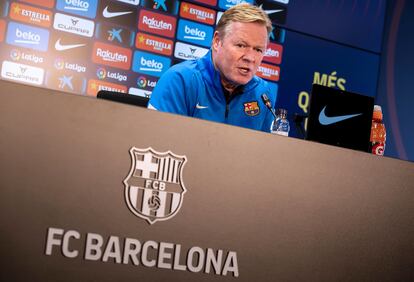 Ronald Koeman, en la rueda de prensa previa al clásico ante el Real Madrid.