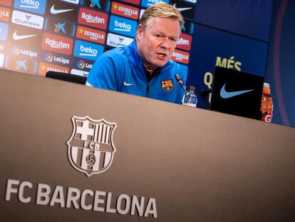 Ronald Koeman, en la rueda de prensa previa al clásico ante el Real Madrid.