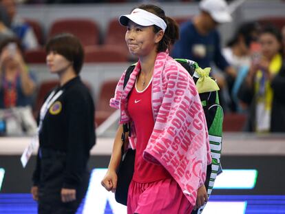 La tenista Peng Shuai, en Pekín durante un partido en 2016.