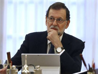 El president del Govern espanyol, Mariano Rajoy, aquest dimecres, durant el Consell de Ministres.