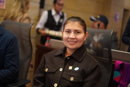 Karen Manrique en el Congreso, en marzo de 2023.