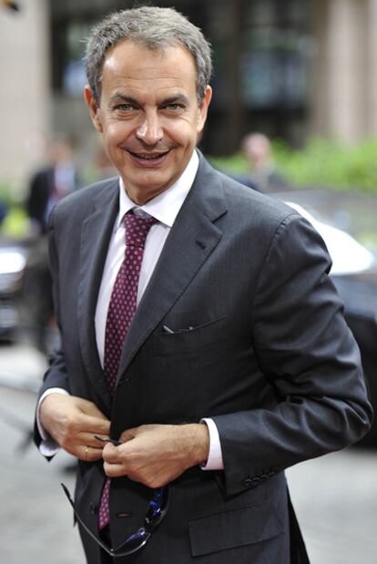 José Luis Rodríguez Zapatero, a su llegada a la cumbre.