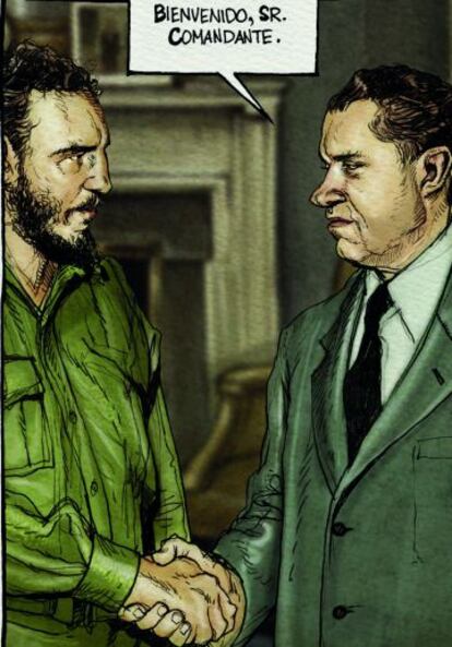 Encuentro entre Fidel Castro y Richard Nixon.