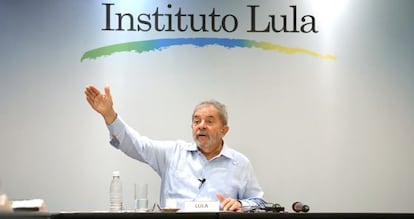 O ex-presidente Lula durante entrevista em S&atilde;o Paulo.