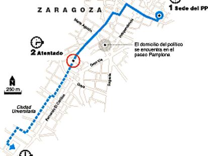 Gráfico localizador de la zona del atentado.