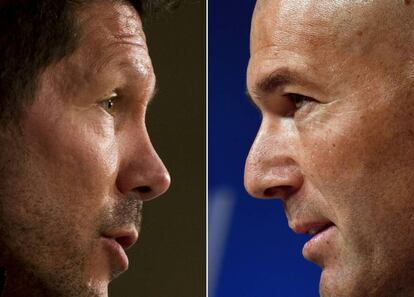 Simeone y Zidane se enfrentan esta noche en el derbi de la Champions League