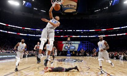 Antetokounmpo hace un mate durante la &uacute;ltima edici&oacute;n del All-Star.