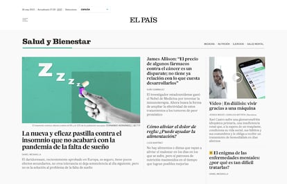 Una imagen de la portadilla de EL PAÍS Salud y Bienestar.