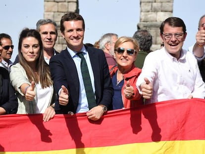 Pablo Casado, el pasado 16 de abril en Segovia