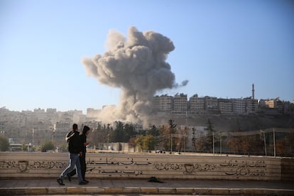 A street in Aleppo after its capture by rebel forces on December 1.