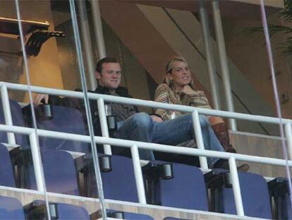 Rooney y su novia, el pasado domingo en el palco del Bernabéu.