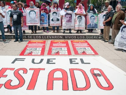 Una protesta por los 43 estudiantes de Ayotzinapa. 