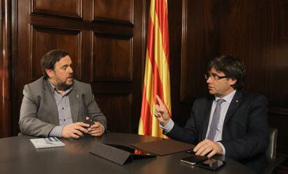 Reunió de Junqueras i Puigdemont, avui al Parlament, per tractar el dèficit.