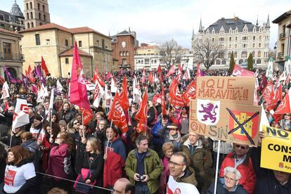 Manifestación la semana pasada en León.