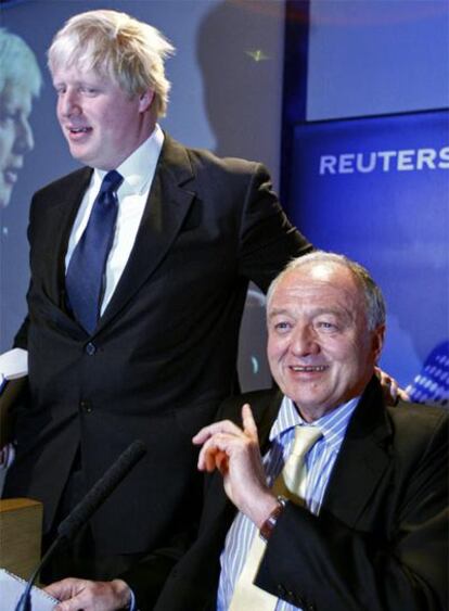 Los candidatos Boris Johnson (izquierda) y Ken Livingstone.