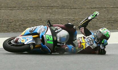 Franco Morbidelli se cae en Motegi.