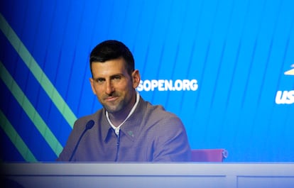 Djokovic, durante la conferencia de prensa de este sábado en Flushing Meadows.