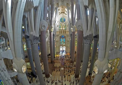 Visita de obras a la Sagrada Familia de Barcelona.