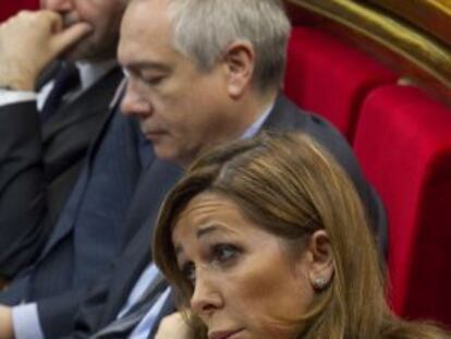 Alicia Sánchez-Camacho, ayer en su escaño del Parlament.
