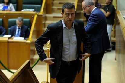 Gorka Maneiro, en el pleno del Parlamento vasco.