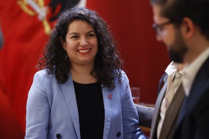 Javiera Toro en la ceremonia de cambio de gabinete en el palacio de La Moneda.