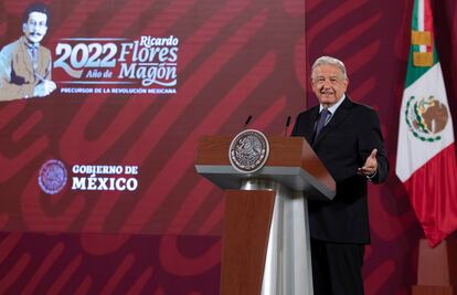 Andrés Manuel López Obrador, durante una rueda de prensa matutina