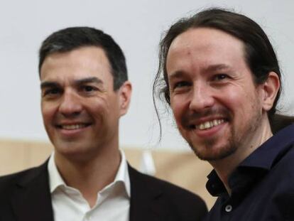 Pedro S&aacute;nchez (izquierda) y Pablo Iglesias