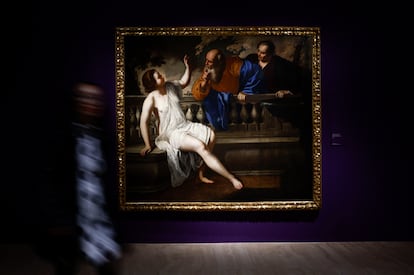 La obra 'Susana y los viejos', de Artemisia Gentileschi, en la exposición "Maestras", organizada por el Museo Thyssen-Bornemisza.