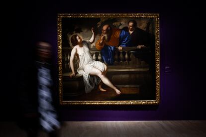 La obra 'Susana y los viejos', de Artemisia Gentileschi, en la exposición "Maestras", organizada por el Museo Thyssen-Bornemisza.