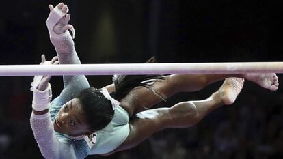 Simone Biles en los Campeonatos de Estados Unidos celebrados en Boston en agosto.