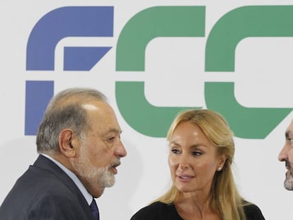 Carlos Slim, propietario de FCC, Esther Alcocer Koplowitz, presidenta de la compañía, Pablo Colio, consejero delegado.