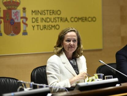 La ministra de Economía y Empresa, Nadia Calviño.
 