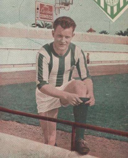 Törbjorn Jonsson, con la equipación del Betis.