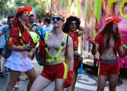Participantes en el desfile del Orgullo en Madrid. 