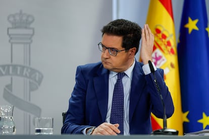 El ministro para la Transformación Digital y de la Función Pública, Óscar López, durante una rueda de prensa.