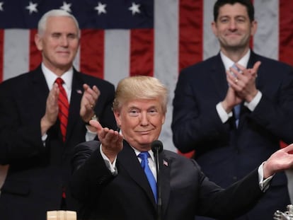 Donald Trump en la C&aacute;mara de Representantes en Capitol Hill, Washington, EE. UU.