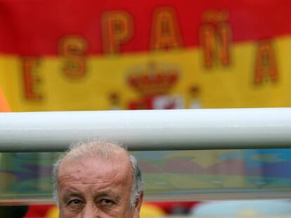 Del Bosque, durante el partido.