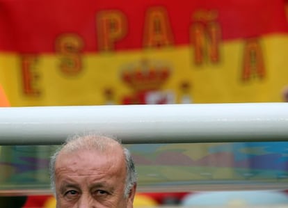 Del Bosque, durante el partido.