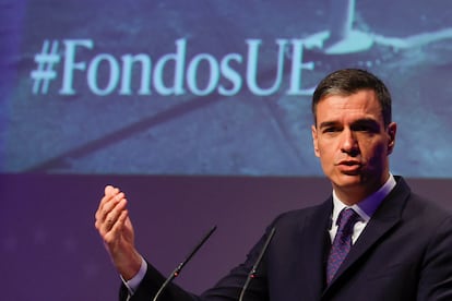 El presidente del Gobierno, Pedro Sánchez, inaugura la III edición del foro "Fondos Europeos" de elDiario.es, este lunes, en Madrid