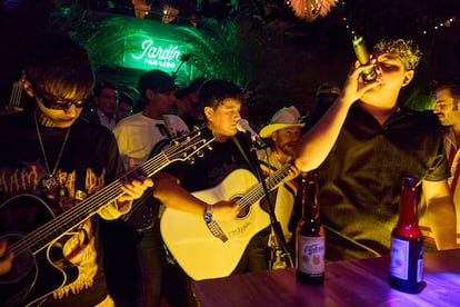 Los músicos, Axel Romero, José de Jesús Baltazar Sánchez y Joaquín Coronel.