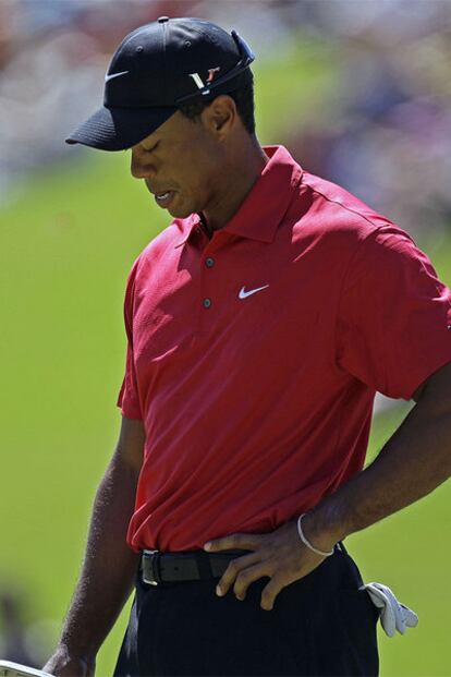 Tiger Woods, durante la jornada de ayer.