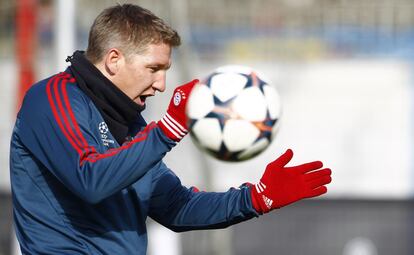 Bastian Schweinsteiger durante el entrenamiento.