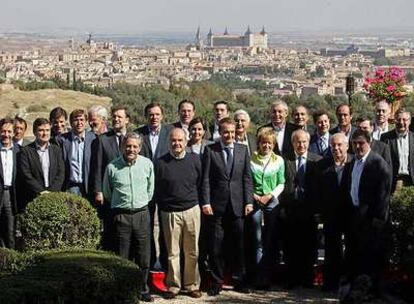 Foto de familia durante el Consejo Territorial del PSOE celebrado el pasado 13 de octubre en Toledo.