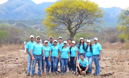 El equipo completo de ProArbol en una actividad de siembre de árboles (Valledupar, Colombia).