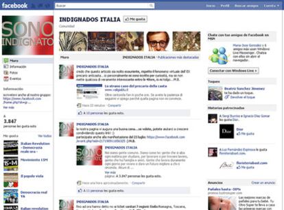 Una de las páginas de Facebook surgidas contra los privilegios de la política italiana.