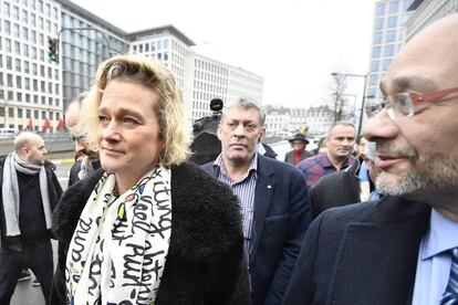La supuesta hija ilegítima de Alberto II de Bélgica, Delphine Boël, en Bruselas, en 2017.