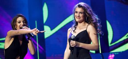 Amaia Romero, vencedora de OT 2017, durante un concierto.