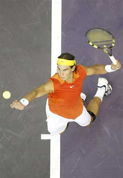 Nadal, en su primer partido del Master Series Madrid.