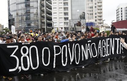 Ato do MPL, na semana passada em São Paulo.